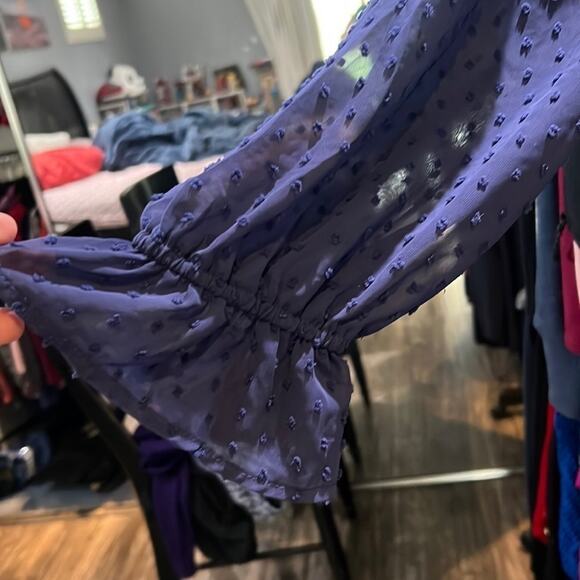 Cooper and Ella blouse Hem style very pretty! Navy Blue and super cute! Size L - Picture 6 of 15